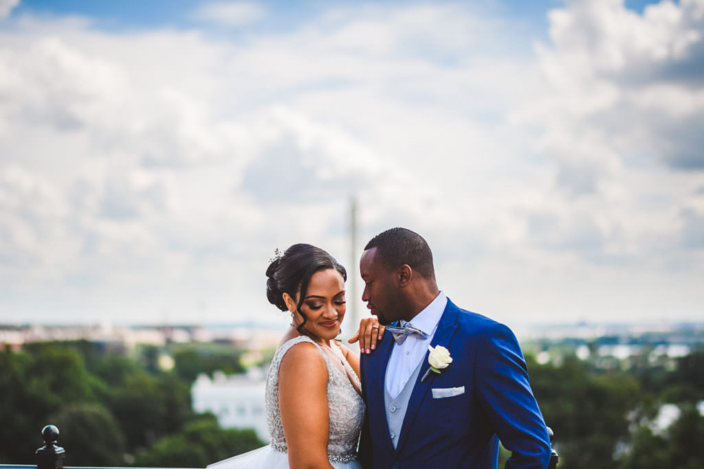 african american wedding in washington DC with washington monument